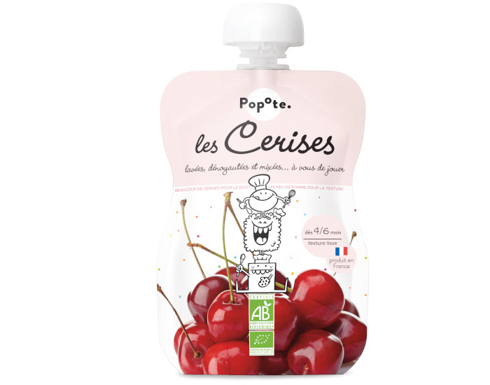 POPOTE Gourde Cerise Bio - 120 g - Ds 4/6 mois
