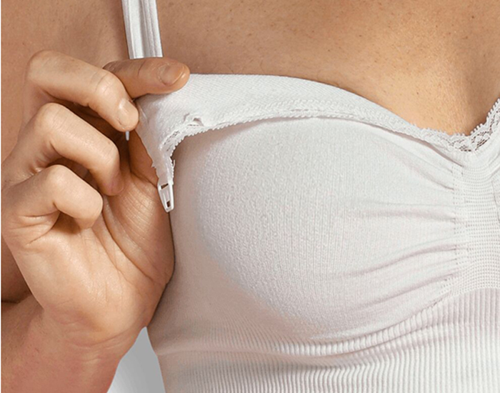 CARRIWELL Soutien-gorge d'allaitement Sans Armature Coton Bio - Blanc M (2)