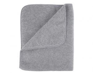 IOBIO Couverture Polaire de Coton Bio 90 x 70 cm - Gris Chin