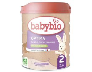 BABYBIO Lait de Suite 2 Optima - De 6  12 mois - 800 g Lot de 3 