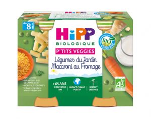 HIPP Ptits Veggies - 2 x 190 g Lgumes du Jardin Macaroni au Fromage