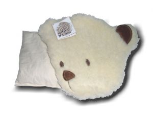 SALING Coussin Ours Laine + Noyaux Cerises